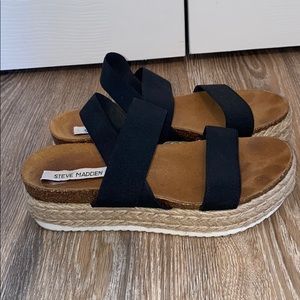 Steve Madden platform sandals.